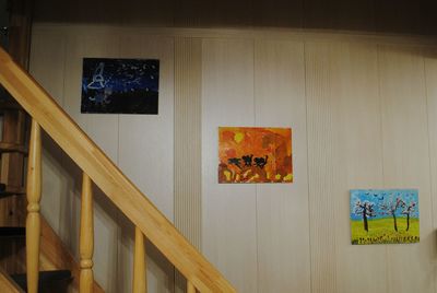 Graffiti on orange wall