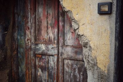 Closed wooden door