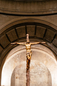 Low angle view of crucifix in church