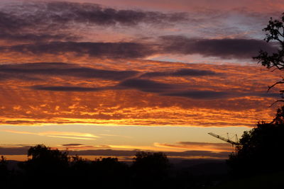 Scenic view of dramatic sky during sunset