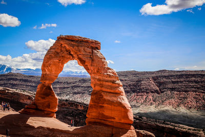 View of rock formation against sky