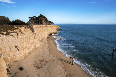 Scenic view of mountain at beach and beautiful seascape at pigeon point