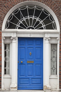 Close-up of blue door