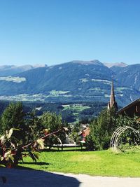 Scenic view of landscape against clear sky