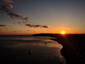 Scenic view of sea at sunset