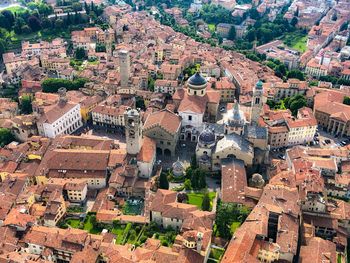 High angle shot of townscape