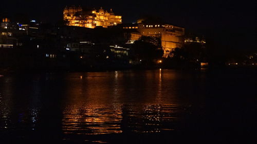 Illuminated city at night