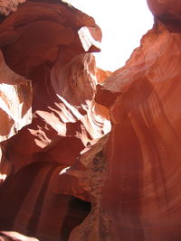 Low angle view of rock formations