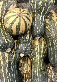 Full frame shot of pumpkins at market stall