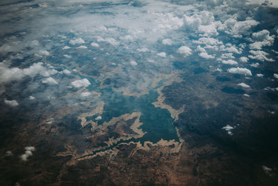 High angle view of trees on landscape