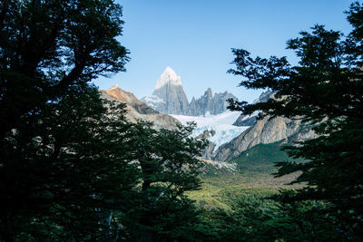 Scenic view of snowcapped mountains against sky in los glaciares national park