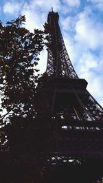 Low angle view of eiffel tower against sky