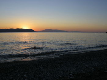 Scenic view of sea at sunset