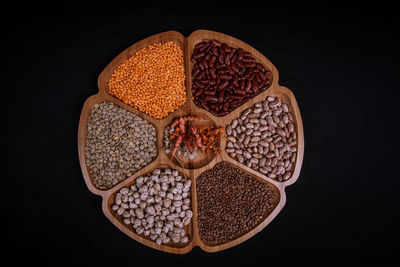 High angle view of bread in bowl