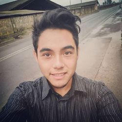 looking at camera