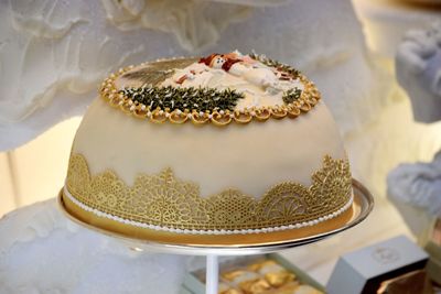 Close-up of cake on table