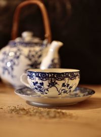 Close-up of coffee on table