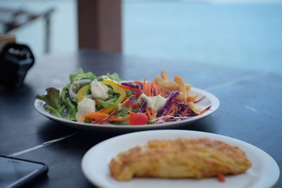 Close-up of meal served in plate