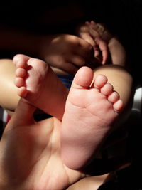 Close-up of baby feet