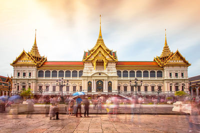 Group of people in front of building