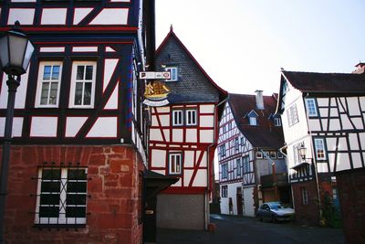 Low angle view of buildings against sky