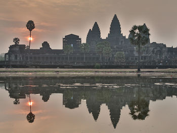 Reflection of temple in water