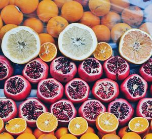 Full frame shot of multi colored fruits for sale in market