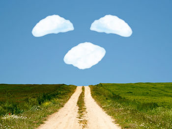 Scenic view of land against sky