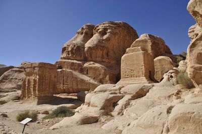 Low angle view of rock formation
