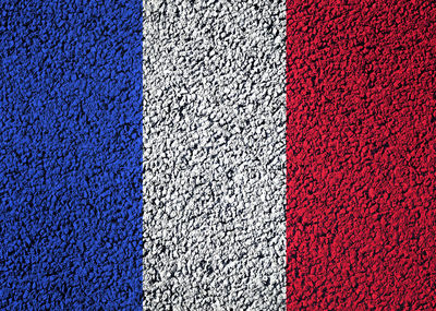 Full frame shot of french flag painted on wall