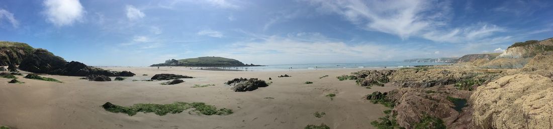 Panoramic view of beach against sky