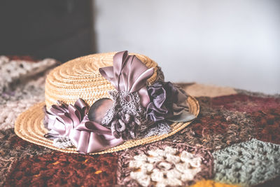 Close-up of flowers on table