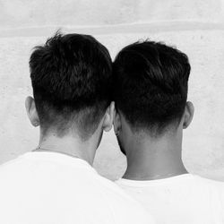 Rear view of couple kissing