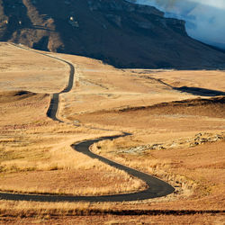 High angle view of road on mountain