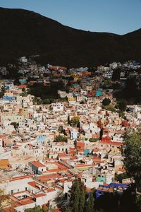 High angle view of townscape against sky