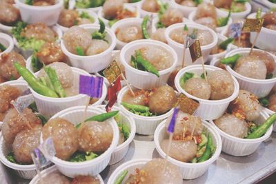 High angle view of food on table