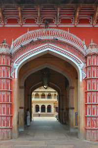 Historic archway leading towards fort
