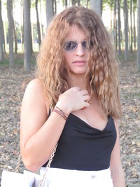 Portrait of woman wearing sunglasses