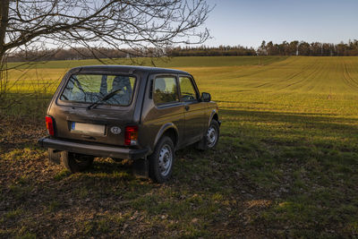 Car on field