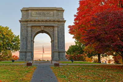 View of monument in park during autumn