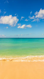 Scenic view of beach against sky