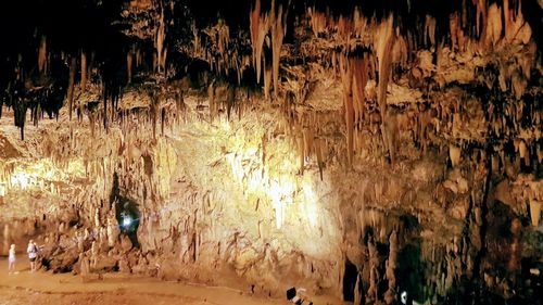 Group of people in cave