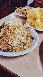 Close-up of food served in plate