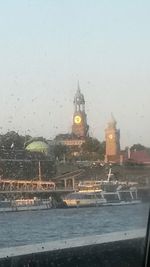 View of buildings in water