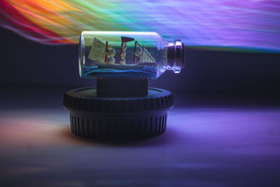 Close-up of toy car on table