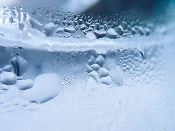Close-up of frozen waterfall