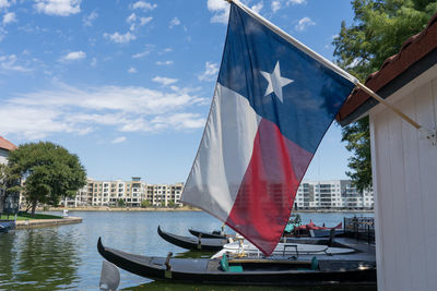 Texas flag and boats