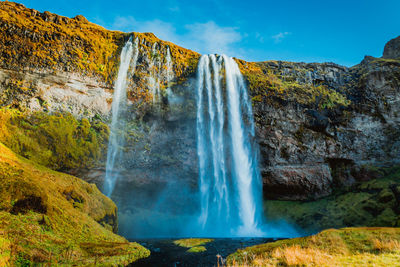 Scenic view of waterfall