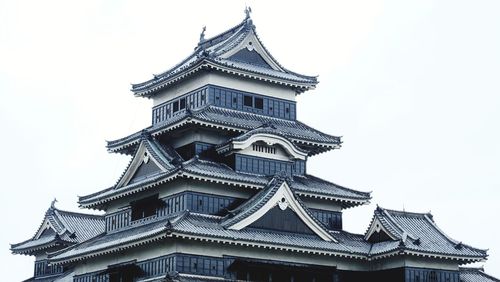 Low angle view of temple building against sky