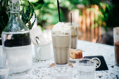 Close-up of drink on table